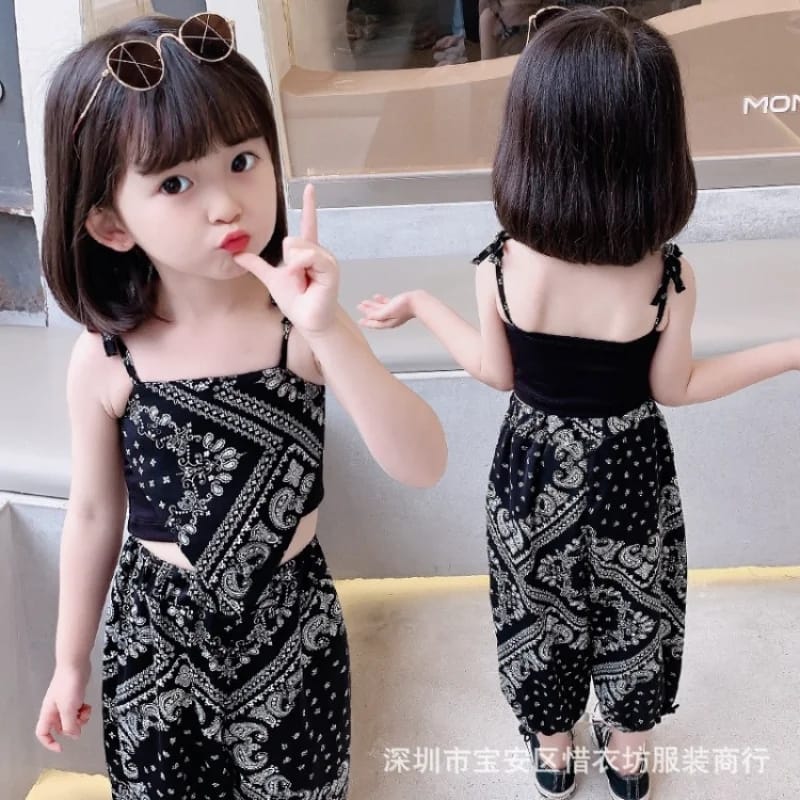 Girls Clothes Set Summer Suspender Vest + Trousers Pants 2 PCS Children Clothing for Girl Teen Kids Girls Clothes