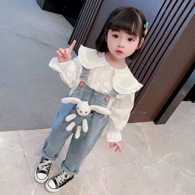 3 PCS Girl Clothing Sets Baby Girl Cartoon Pullover Hoody(Tops+ Jeans+ Doll) Set (Available)