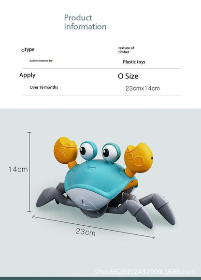 New Design Crawling Crab Baby Toy with Music and Led Light Up Walking Crab Toy for Baby