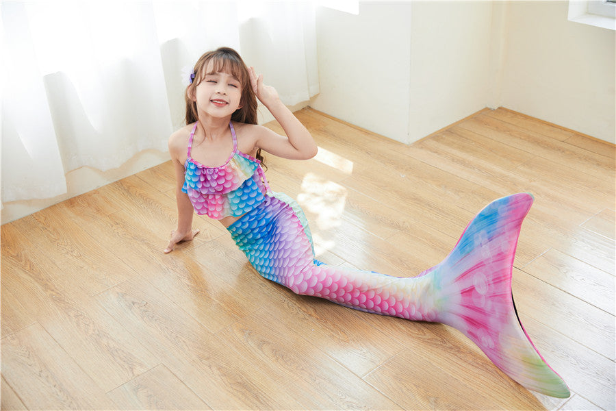 Three Piece Fashion Kids Mermaid Toddler Boho Swimsuit