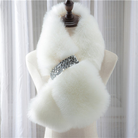 Winter Warm Thick Fur Scarf Shawl For Women