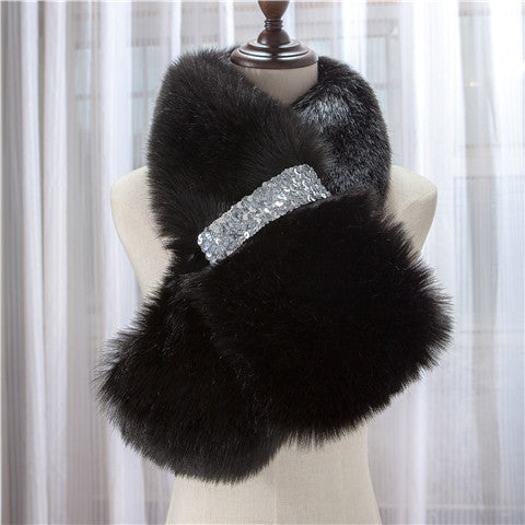 Winter Warm Thick Fur Scarf Shawl For Women