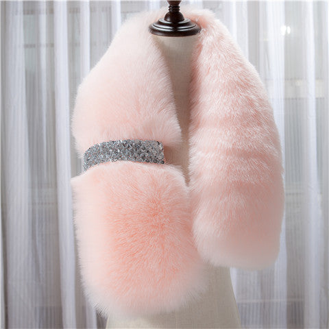 Winter Warm Thick Fur Scarf Shawl For Women