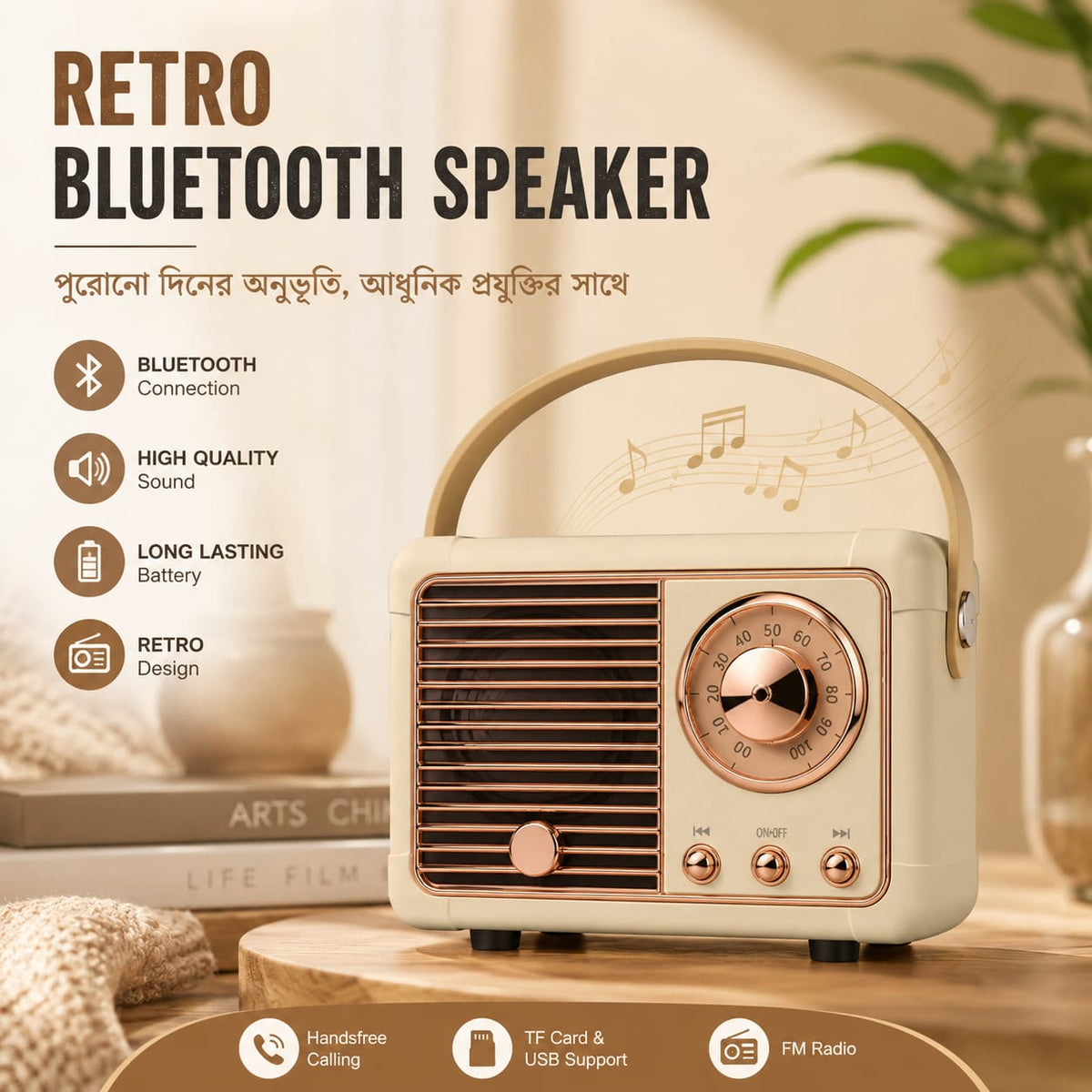 Retro HM11 second generation wireless Bluetooth speaker mini portable new subwoofer outdoor small stereo gift