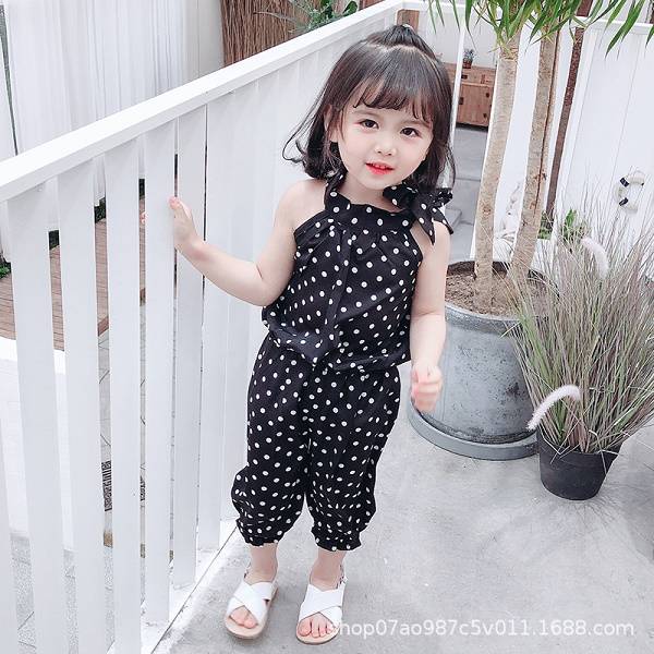 Children's Summer Korean Style Sleeveless Two-piece Set