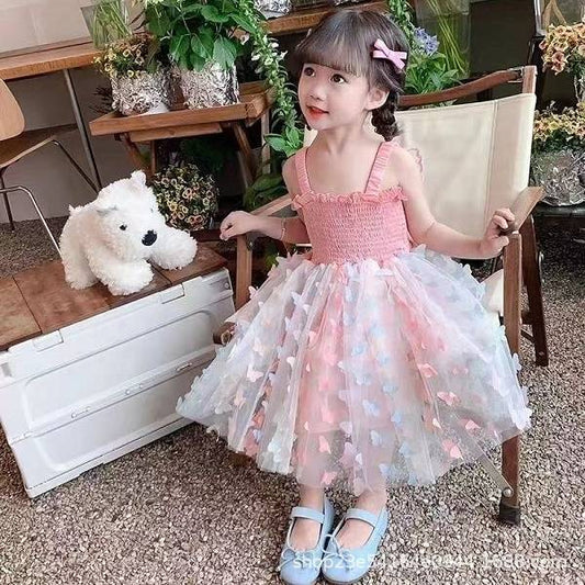 Style Rainbow Suspender Skirt For Children's Dress