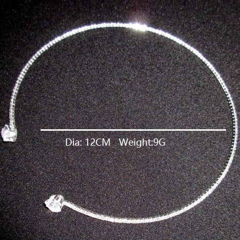 Fashion Jewelry Rhinestone Heart Collar Choker Necklace For Women Silver Color Simple Open Collar Necklace Torques Jewelry Accessories[available]
