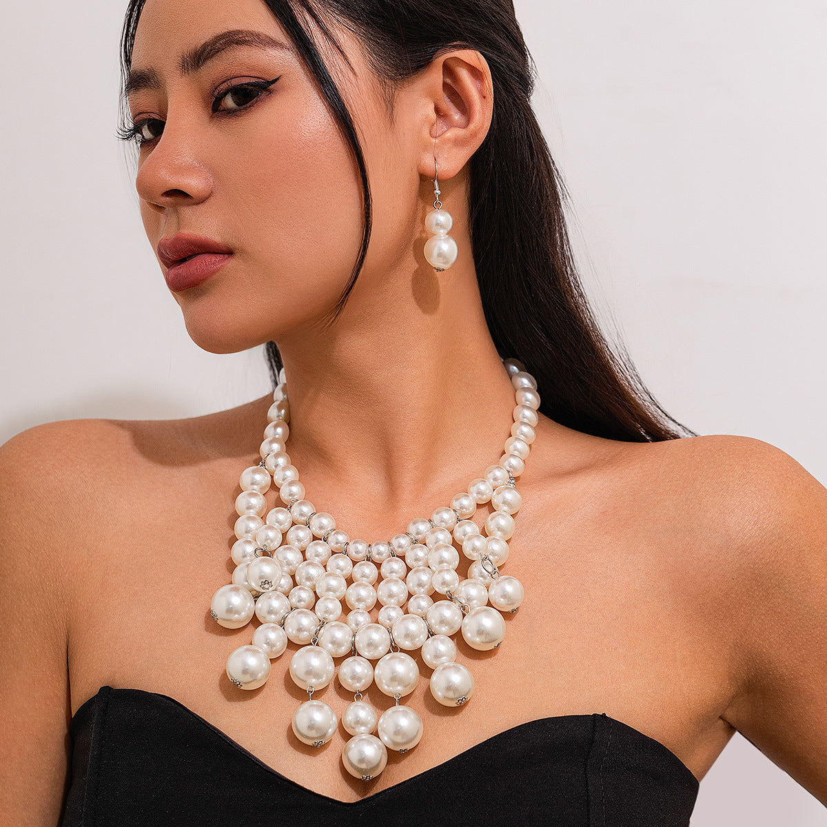 Personalized Pearl Tassel Necklace Set