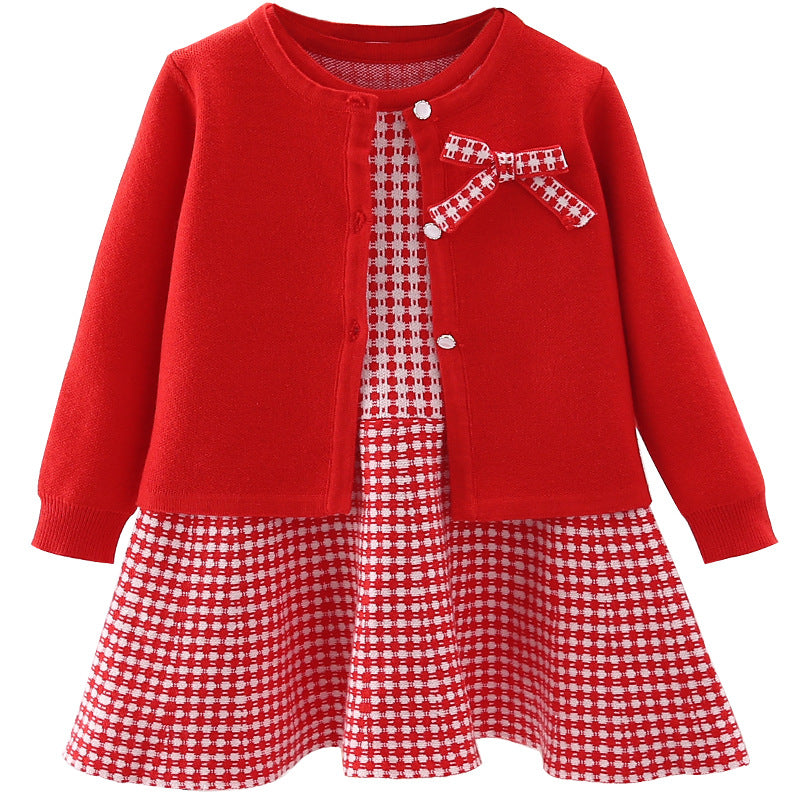 Jacket Vest Autumn Winter Girls Vest Skirt
