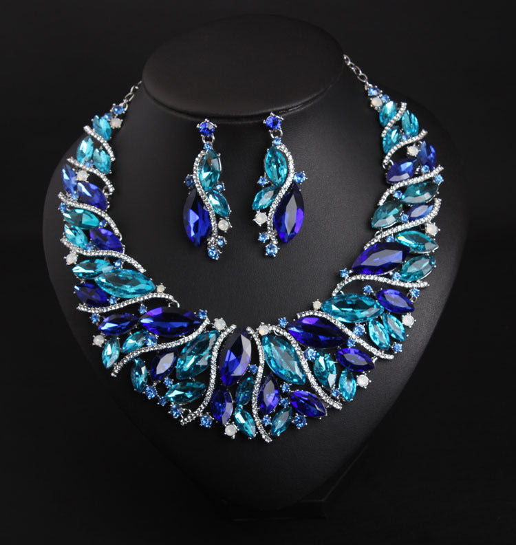 Women's Crystal Necklace Earring Set