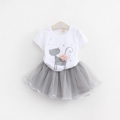 New Girls Clothes Two-piece Dress Solid Color