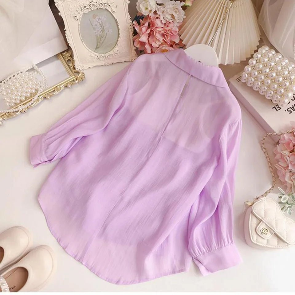 Baby Girl Summer Clothes Set Mesh Summer Cofortable Infant 3-10 Year Pageant Elegant Kids Outfits Coat+Tops+Pant 3Pcs Costume - Mom & Kids