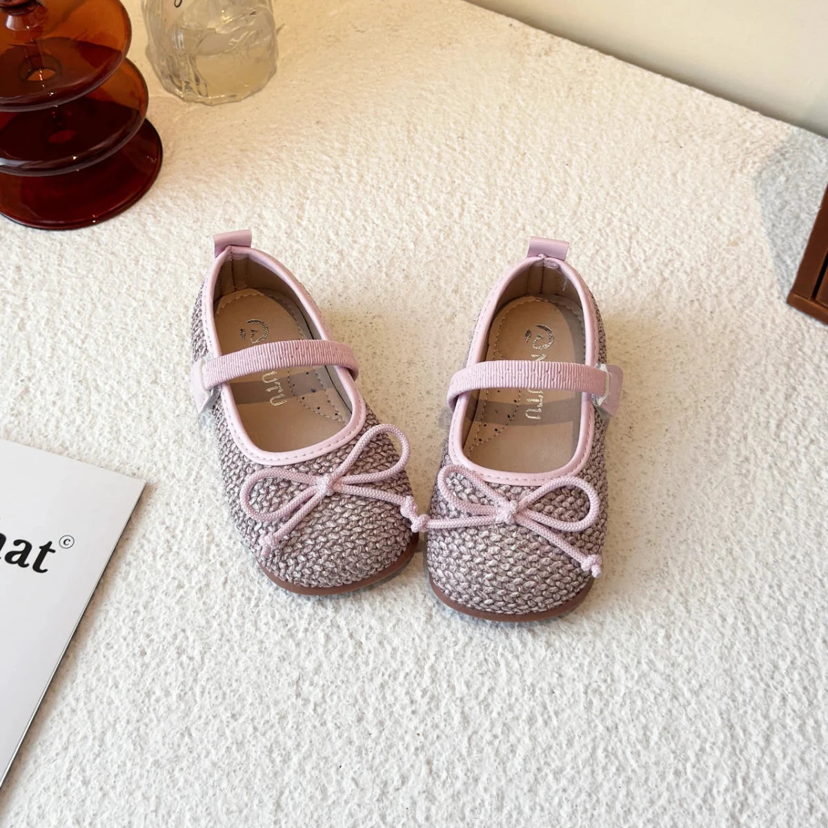 Baby Girls Summer New Style Bow Round Head Daily Kids Walking Shoes Cute Lightweight Comfortable One-piece Flat Loafer Size23-34 - Mom & Kids