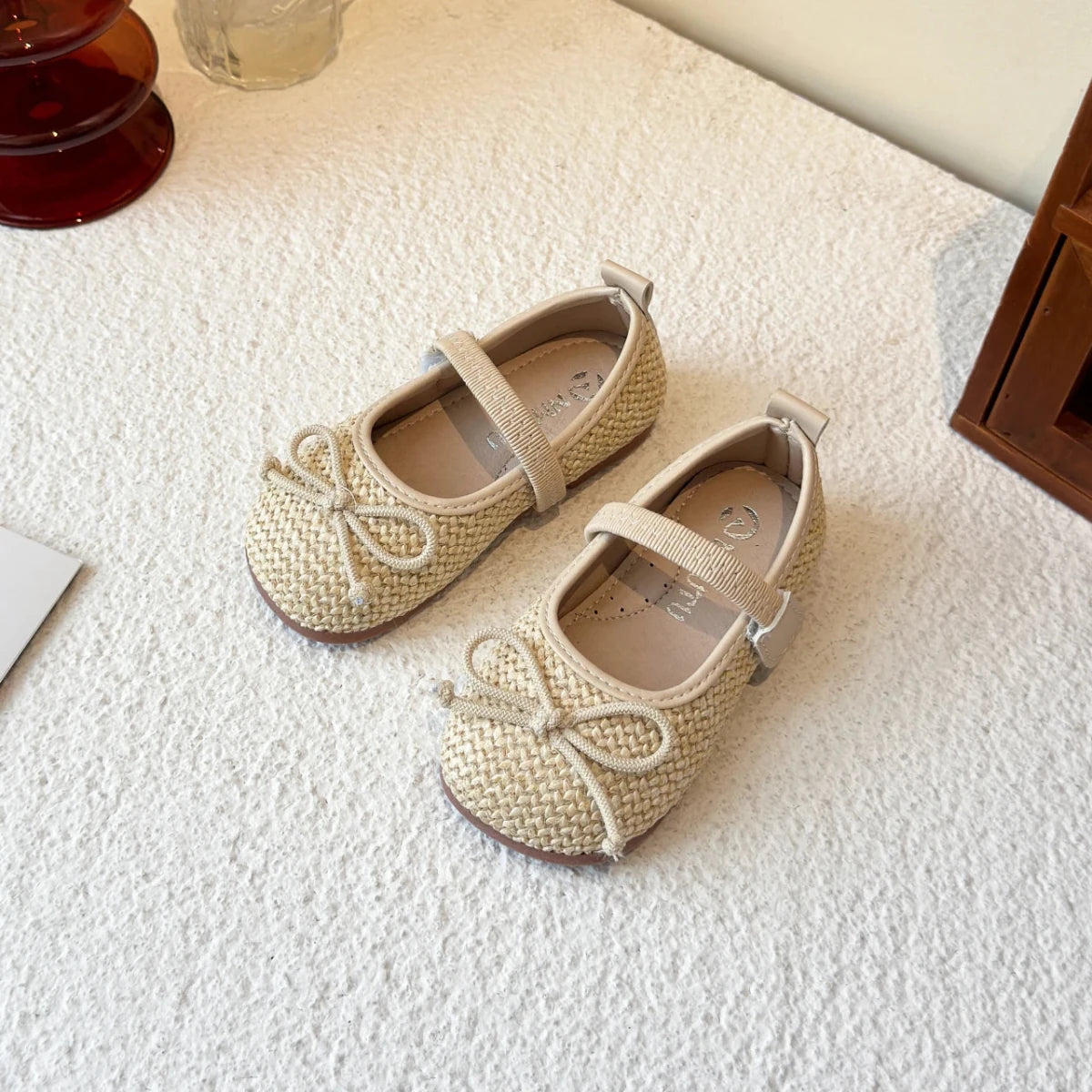 Baby Girls Summer New Style Bow Round Head Daily Kids Walking Shoes Cute Lightweight Comfortable One-piece Flat Loafer Size23-34 - Mom & Kids