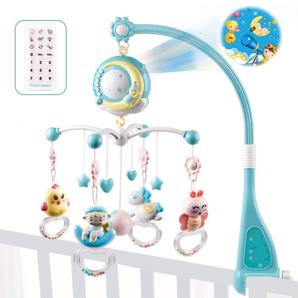 Baby crib mobile toy Bangladesh musical rotating bed bell with light projection for newborn sleep and baby comfort