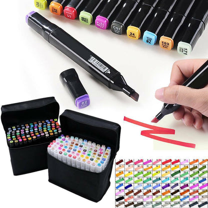 80 Farbe Acrylstifte Marker Set Permanent Pen DIY Graffiti Sketch Dual Pen