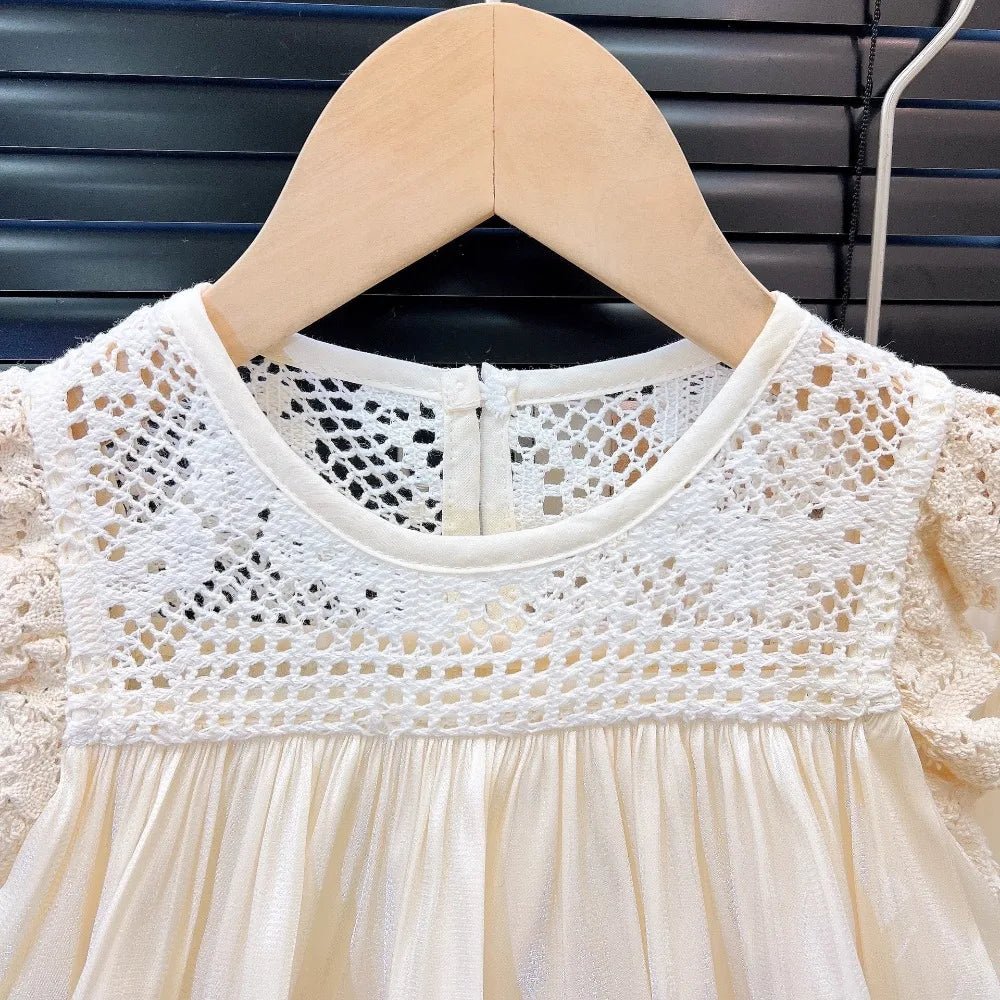 Bear Leader Summer Korean Version Girl Suits Flying Sleeve Round Neck Doll Shirt + wide Leg Pants 2-Pcs Set Kids Clothing - Mom & Kids