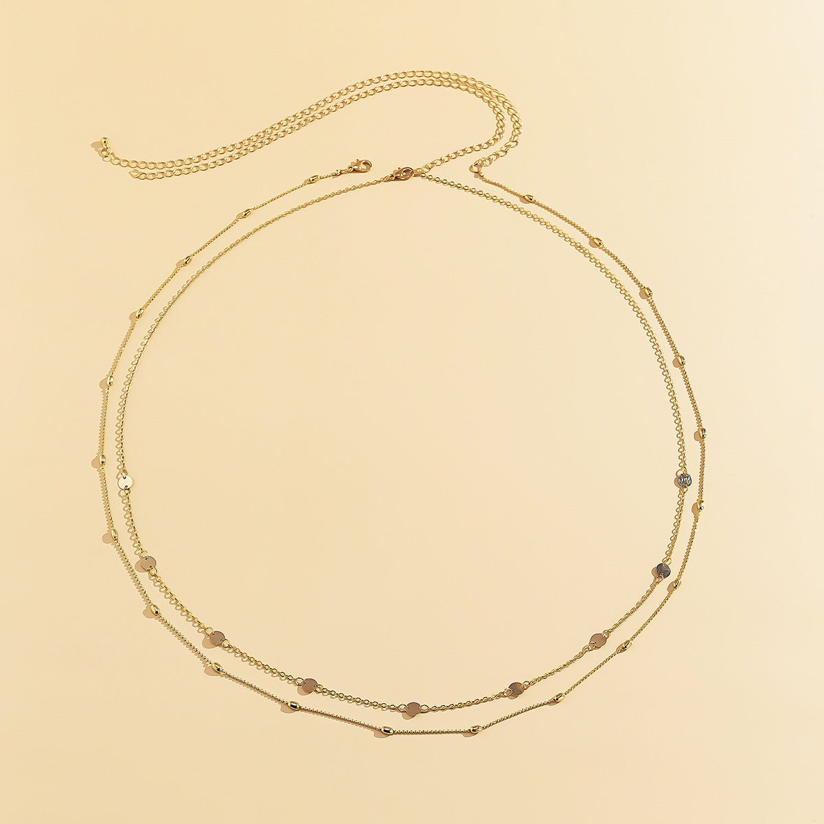 Double layer waist chain with coin charms for women, adjustable body jewelry for beachwear, parties, and everyday fashion