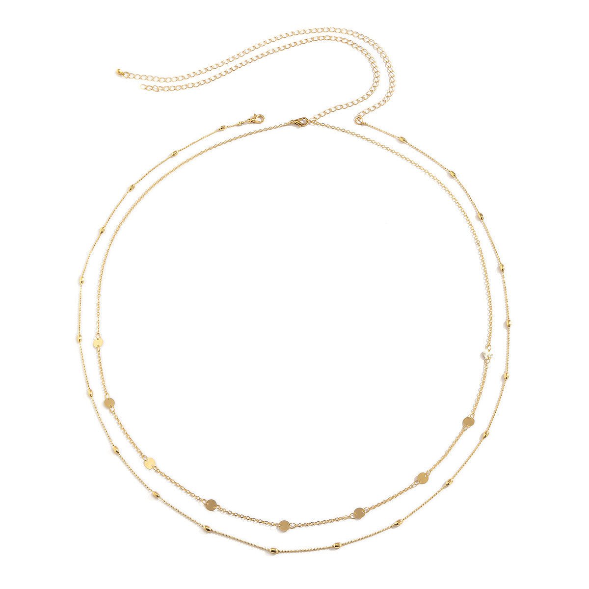 Double layer waist chain with coin charms for women, adjustable body jewelry for beachwear, parties, and everyday fashion