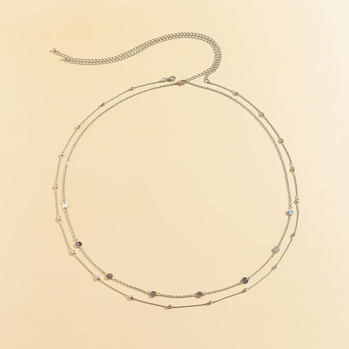 Double layer waist chain with coin charms for women, adjustable body jewelry for beachwear, parties, and everyday fashion