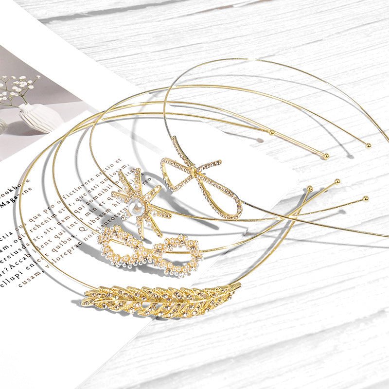 Bow Hair Band Fine Crystal Glass Accessories (Available) - Mom & Kids