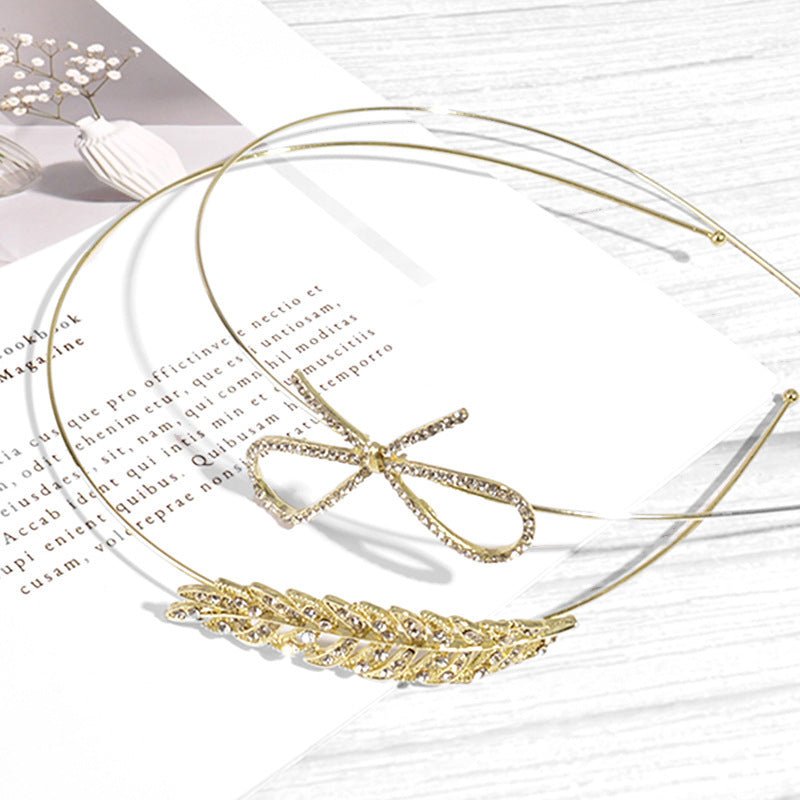 Bow Hair Band Fine Crystal Glass Accessories (Available) - Mom & Kids