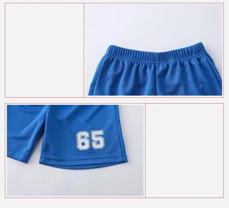 Boys Clothes Sets Summer Breathable Tracksuit Fashion Children's Sports Two Piece Set T-shirt + Shorts Suits - Mom & Kids