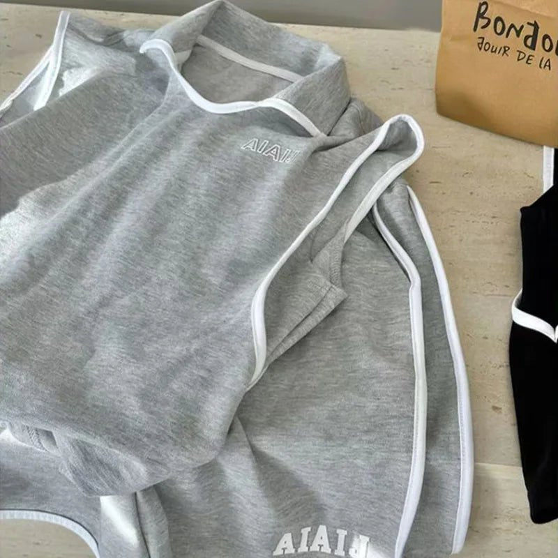 Boys Clothing Set American Style Children Vintage Vest Casual Sport Loose Pullover Sleeveless T-shirt Top Shorts Two-piece Set - Mom & Kids