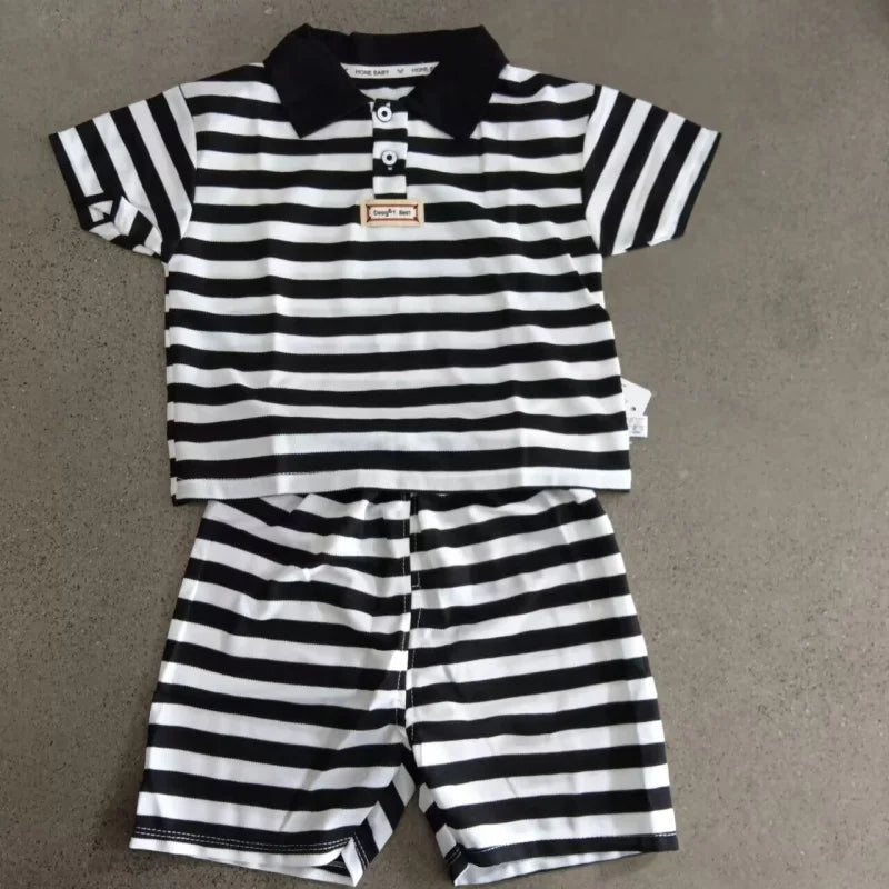Boys Polo Shirts+Shorts Clothes Sets Summer Child Casual T-shirts Shorts 2pcs Sports Suit For Baby Tracksuits Kids Outfits Set - Mom & Kids