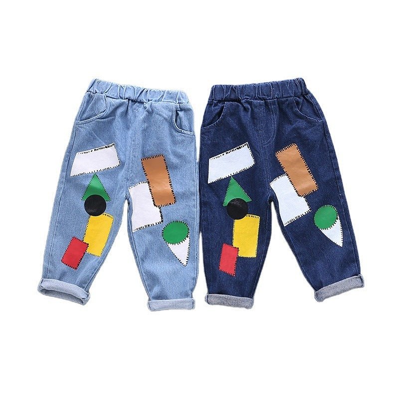 Boys' sports casual jeans spring (Available) - Mom & Kids