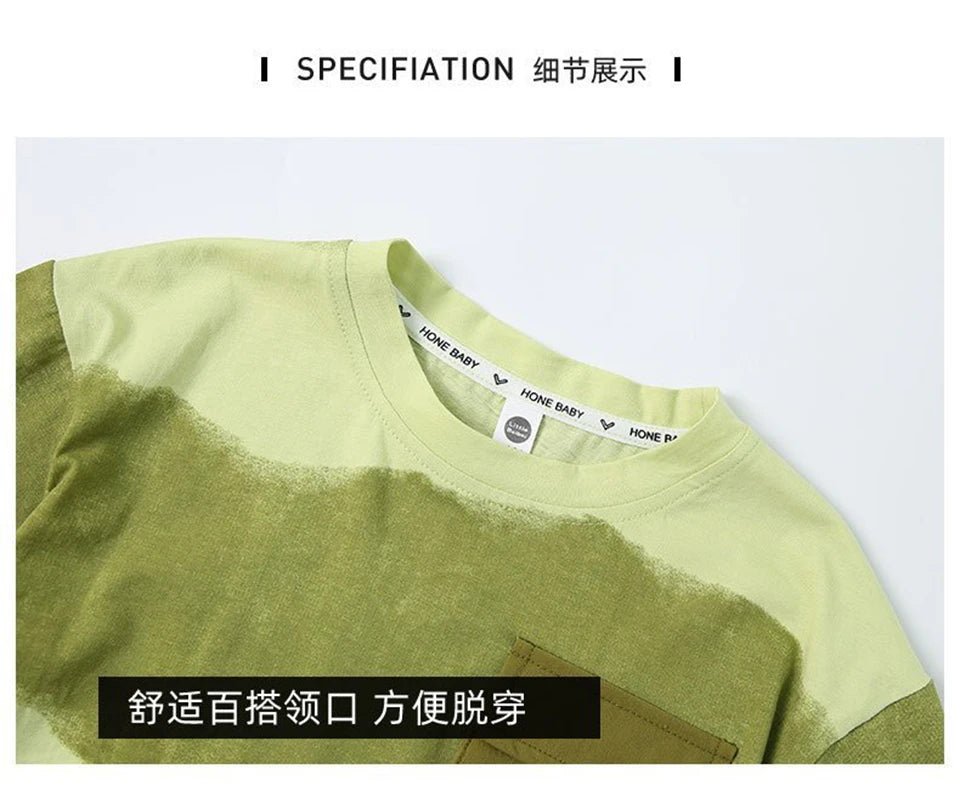 Boys Summer Clothes Set Camouflage Short Sleeve T-shirt + Cargo Shorts 2PCS Kids Casual Streetwear Outfit Two-piece set - Mom & Kids