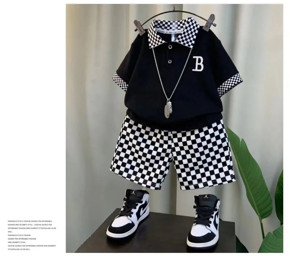 Boys Summer Polo Shirt Set New Children's Fashionable Short sleeved Boys and Babies Summer Clothing Two Piece Set Kids Outfits - Mom & Kids