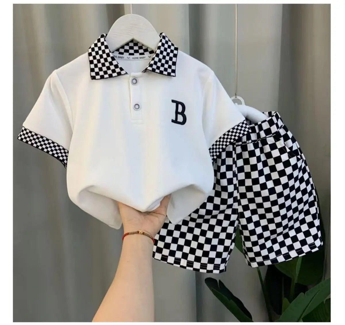 Boys Summer Polo Shirt Set New Children's Fashionable Short sleeved Boys and Babies Summer Clothing Two Piece Set Kids Outfits - Mom & Kids