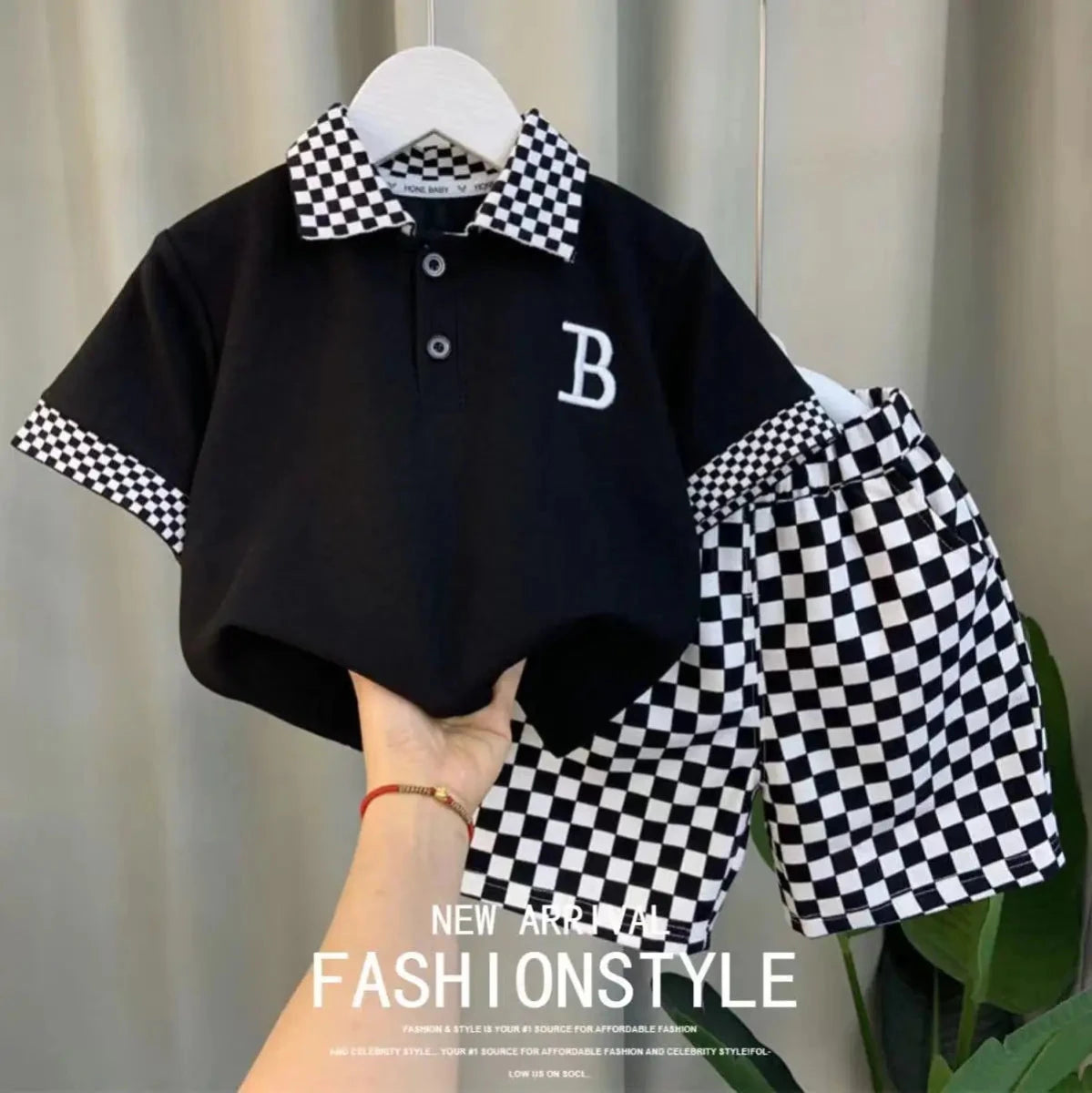 Boys Summer Polo Shirt Set New Children's Fashionable Short sleeved Boys and Babies Summer Clothing Two Piece Set Kids Outfits - Mom & Kids