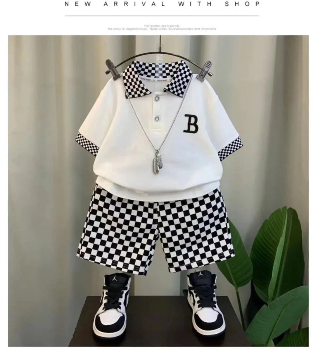 Boys Summer Polo Shirt Set New Children's Fashionable Short sleeved Boys and Babies Summer Clothing Two Piece Set Kids Outfits - Mom & Kids