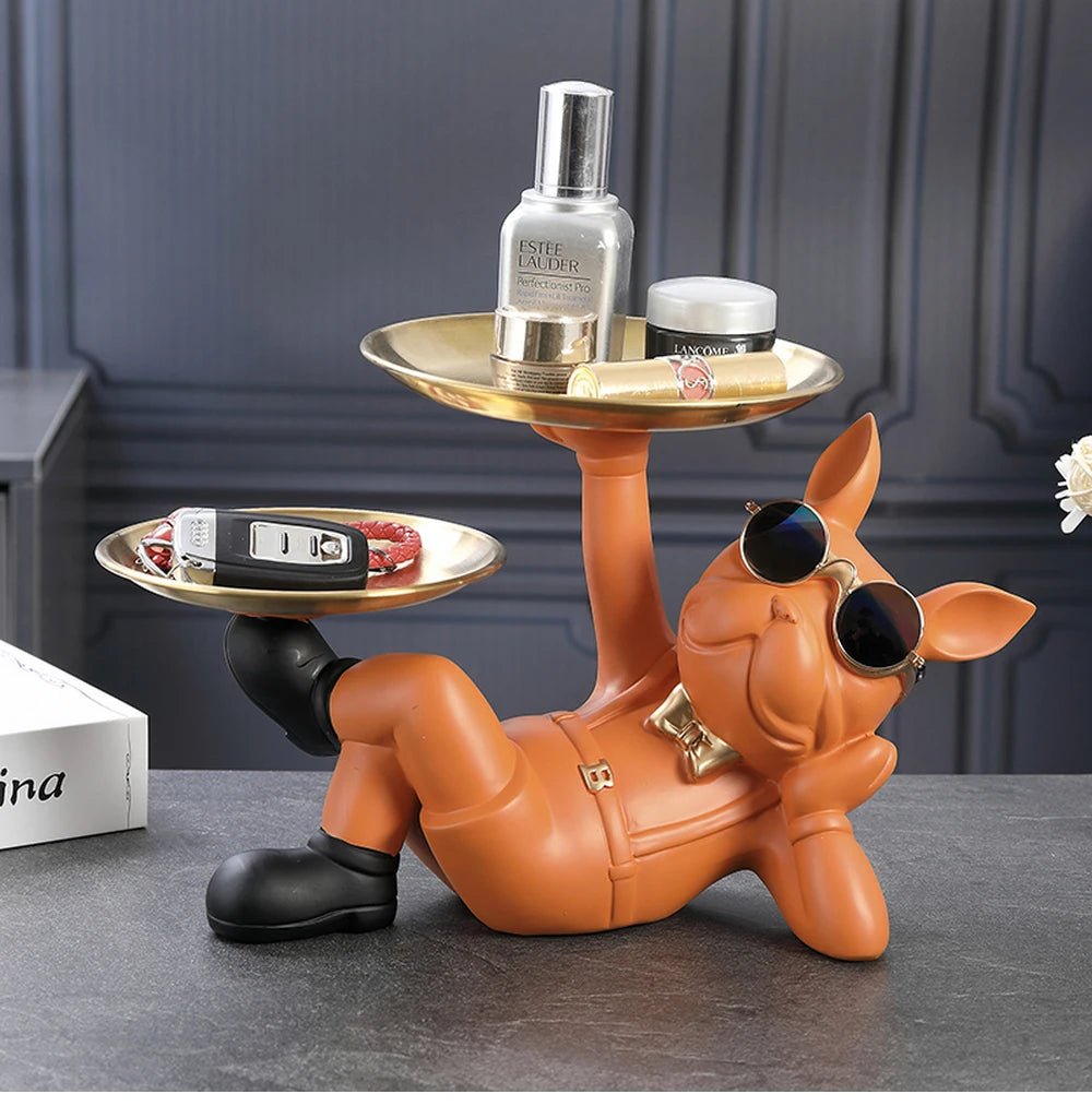 Bulldog Statue Home Decor Figurine Modern Animal Sculpture for Living Room Decoration Bangladesh