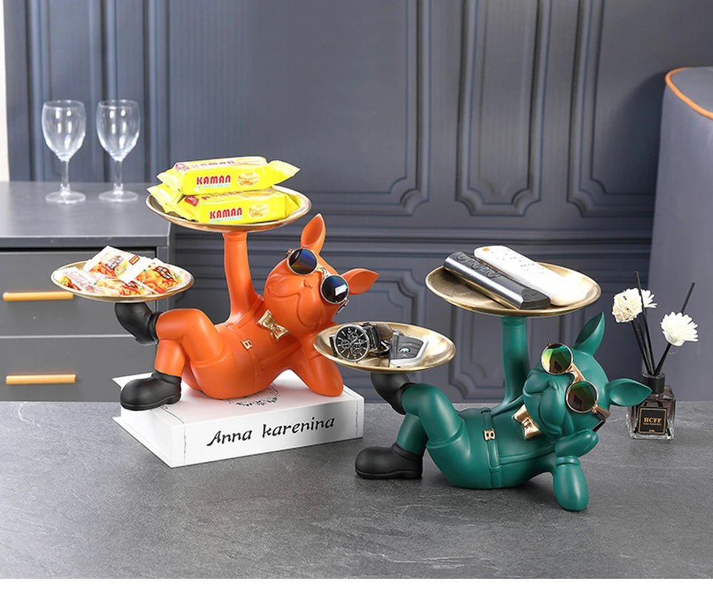 Bulldog Statue Home Decor Figurine Modern Animal Sculpture for Living Room Decoration Bangladesh