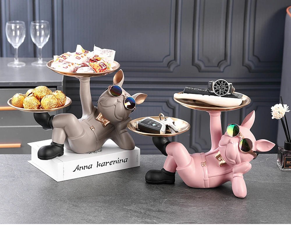 Bulldog Statue Home Decor Figurine Modern Animal Sculpture for Living Room Decoration Bangladesh