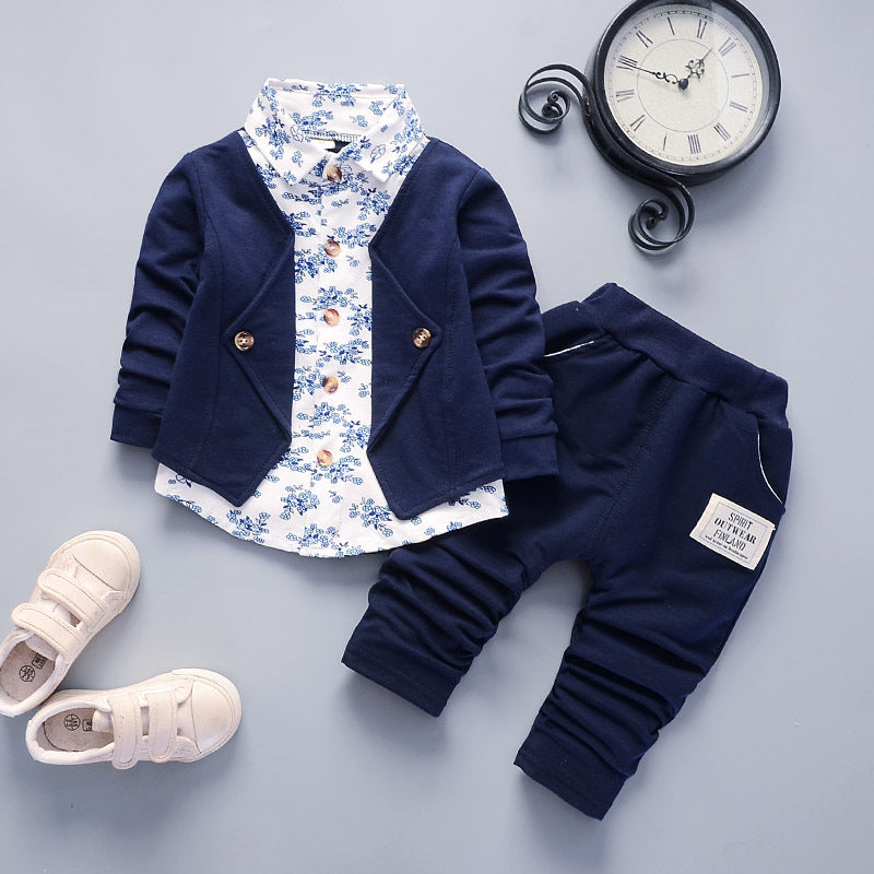 2026 Spring and Autumn New Children's Clothing Infant Gentleman Suit Fake Three-Piece Set for 0-4 Years Old Children…