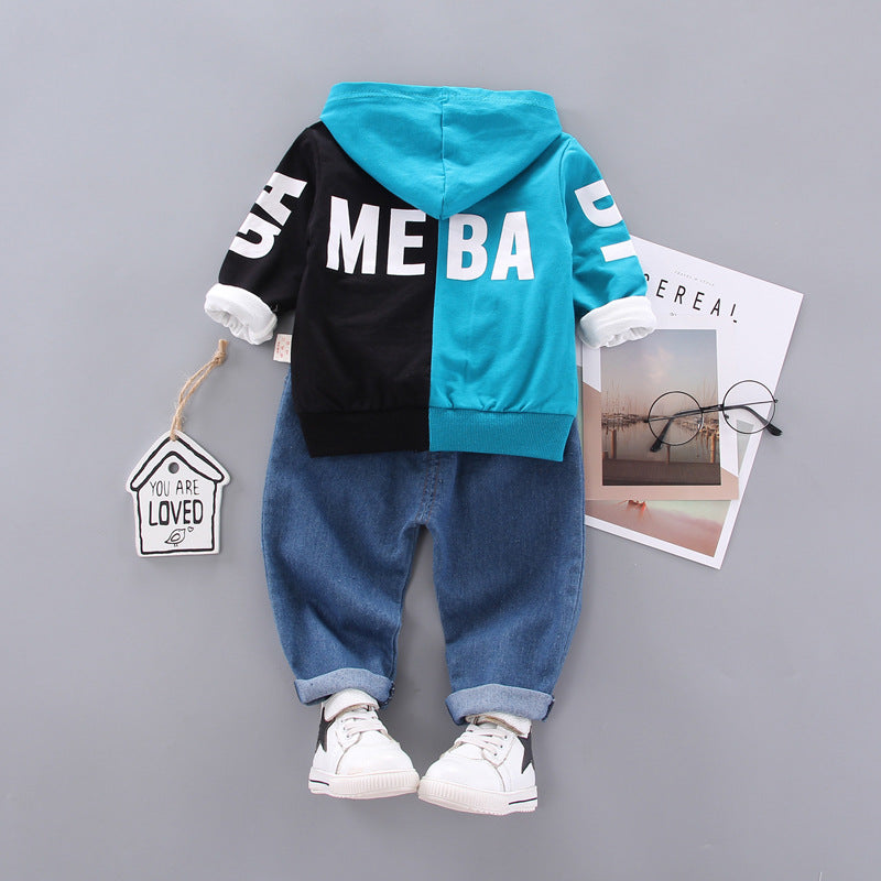 Baby's Spring and Autumn Clothes Boy's Three-Piece Suit Boy's Children's 4 Casual Western-style Clothes Baby Children's…