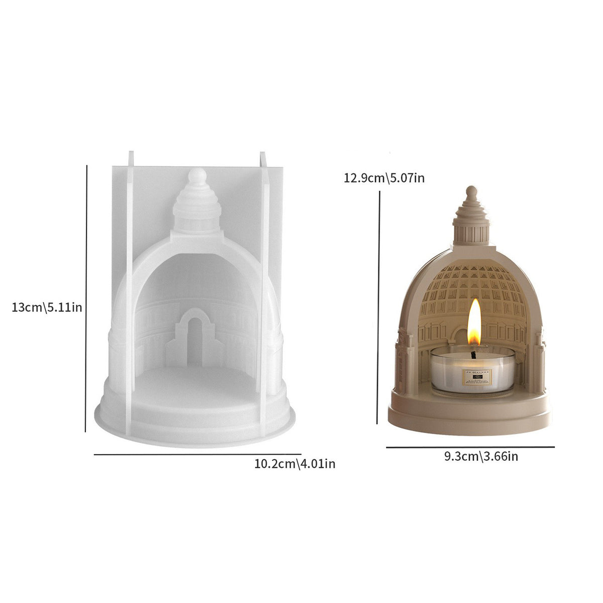 European Pantheon Castle Candlestick Resin Silicone Mold Epoxy DIY Roman Architecture Palace Plaster Aromatherapy Stone…