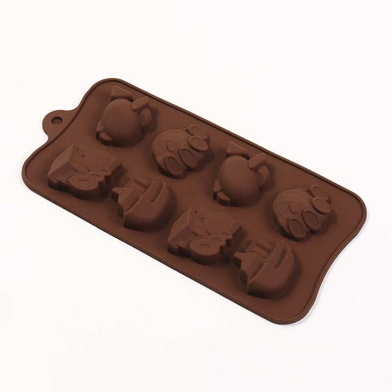 Cross-Border Multi-Style Cartoon Silicone Chocolate Mold Numbers and Letters DIY Baking Mold Fudge Ice Cube Mold - YK-45-71
