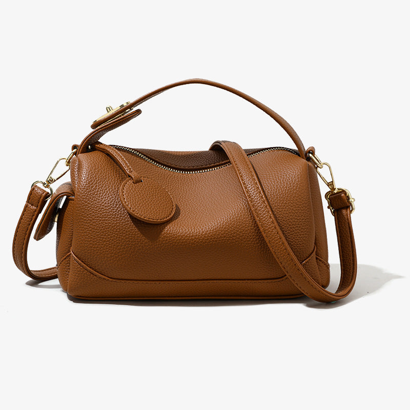 Bag Women's New Fashion Crossbody Soft Leather Large Capacity Commuter Boston Pillow Bag Women's Bag Hand Shoulder Bag…