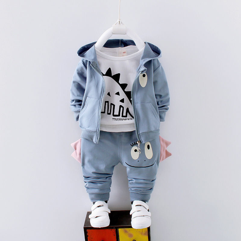 Baby's Spring and Autumn Clothes Boy's Three-Piece Suit Boy's Children's 4 Casual Western-style Clothes Baby Children's…