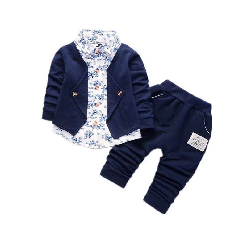 2026 Spring and Autumn New Children's Clothing Infant Gentleman Suit Fake Three-Piece Set for 0-4 Years Old Children…