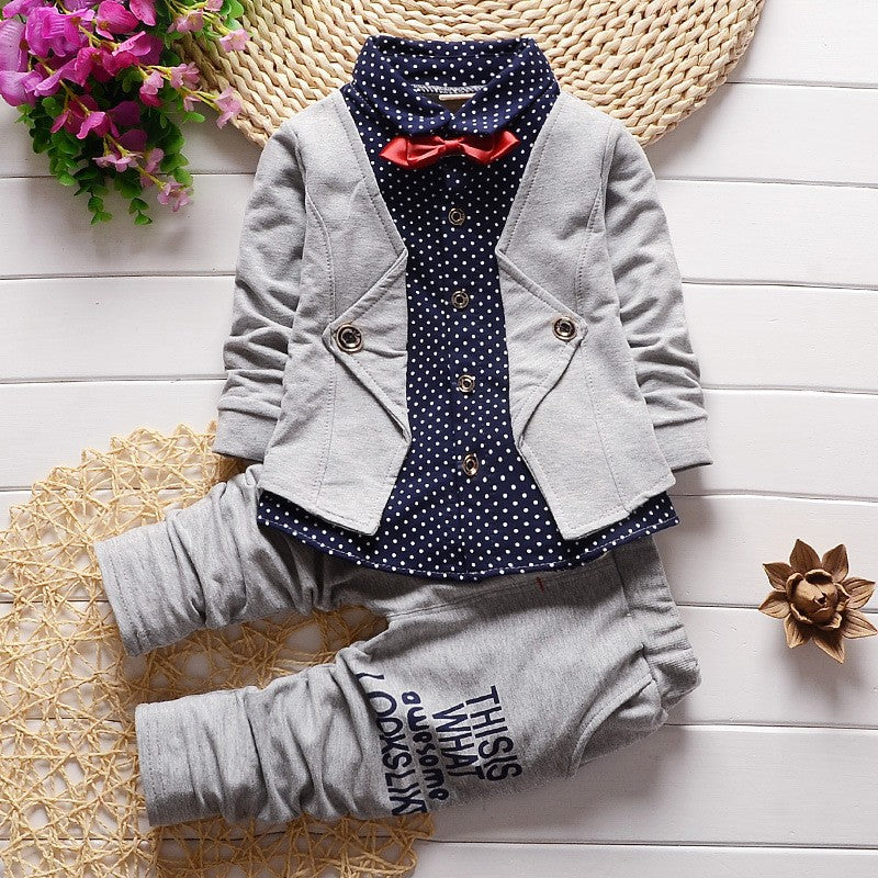 2026 Spring and Autumn New Children's Clothing Infant Gentleman Suit Fake Three-Piece Set for 0-4 Years Old Children…
