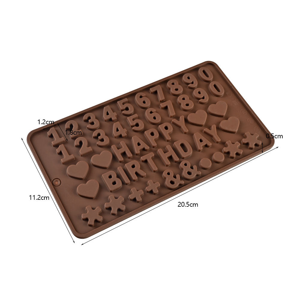 Cross-Border Multi-Style Cartoon Silicone Chocolate Mold Numbers and Letters DIY Baking Mold Fudge Ice Cube Mold - YK-45-53