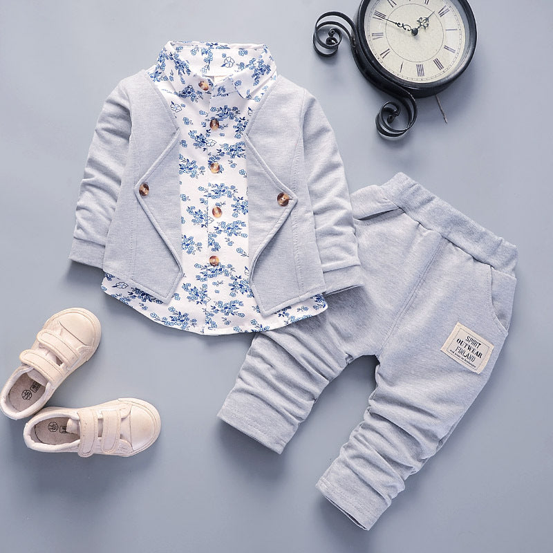 2026 Spring and Autumn New Children's Clothing Infant Gentleman Suit Fake Three-Piece Set for 0-4 Years Old Children…
