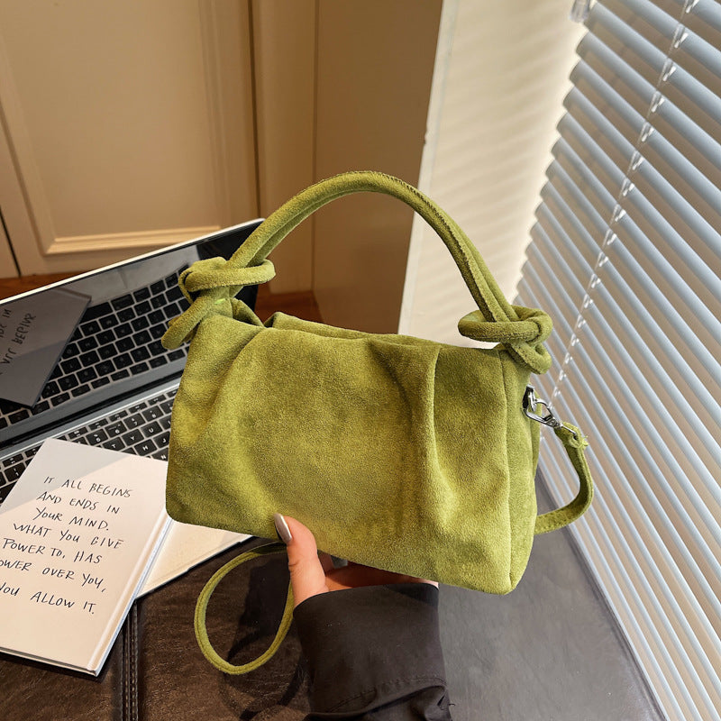 New Women's Bag Korean Style Large Capacity 2026 New Pleated Shoulder Bag High Fashion Elegant Internet Celebrity Style