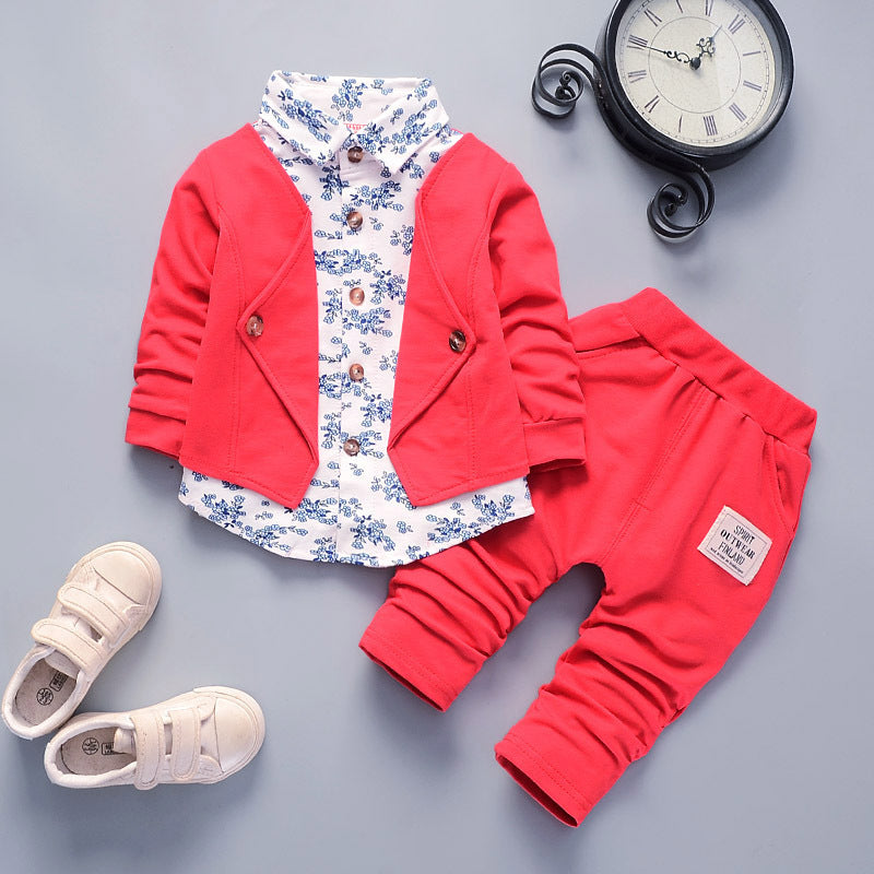 2026 Spring and Autumn New Children's Clothing Infant Gentleman Suit Fake Three-Piece Set for 0-4 Years Old Children…